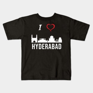 I love Hyderabad Skyline Telugu Telangana Culture Kids T-Shirt